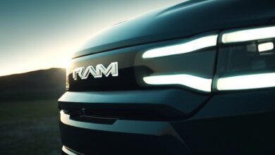 The production Ram 1500 REV electric truck teased in the first photos