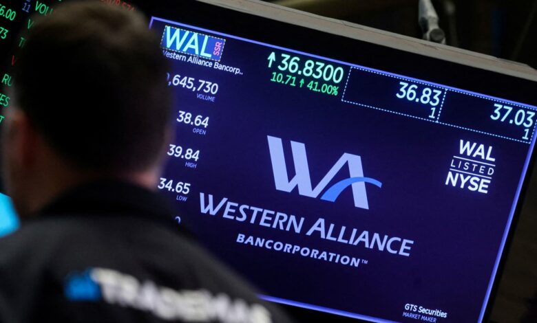 Western Alliance shares cut losses after bank says deposit flow is stabilizing