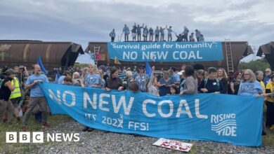 Climate protest in Australia: Rising Tide activists shovel coal off ships