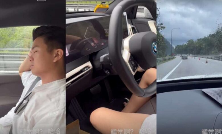 Police fine Malaysian influencer's boyfriend for sleeping while driving on highway with 'autopilot'