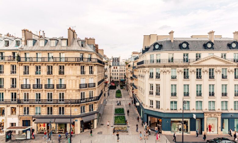 Streets of Paris high angle view, France