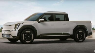 Kia EV9 Ute rendered by Theophilus Chin - a dual-cabin pickup based on a six- or seven-seat EV SUV