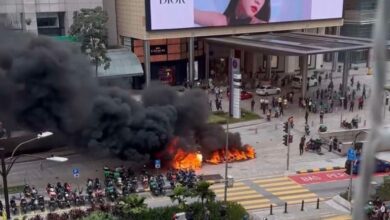 Four electric motorbikes among 13 vehicles involved in the fire at Suria KLCC - the cause of the fire is still unknown
