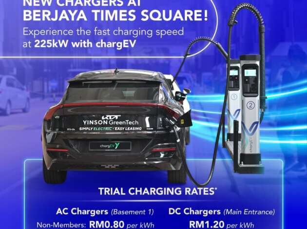 ChargeEV installs 2 Kempower DC, 6x AC 22 kW Kempower DC chargers at Berjaya Times Square