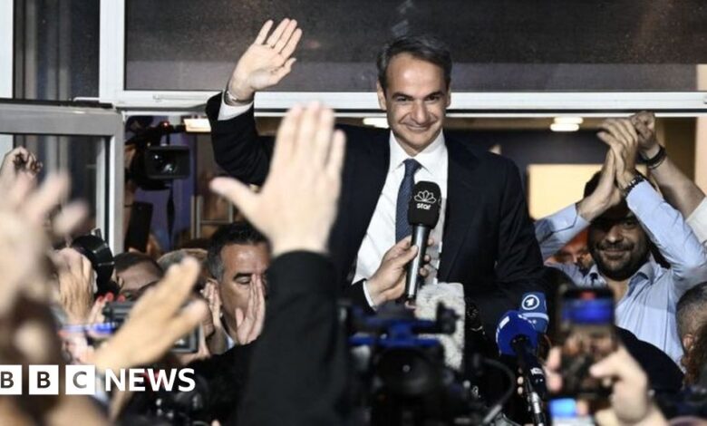 Greek election: Center-right Mitsotakis hails big win but wants majority