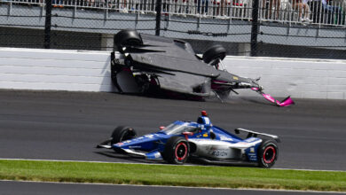 An accident at the Indy 500 sent a tire flying over a crowd packed with fans : NPR