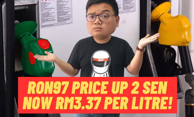 RON97 petrol price updated one week June 2023 – premium petrol price increased by two sen to RM3.37/litre