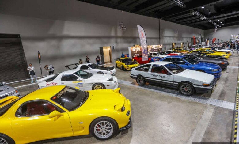 Initial D replica cars on display at Tokyo Auto Salon Kuala Lumpur 2023 – Panda Trueno, RedSuns RX-7s