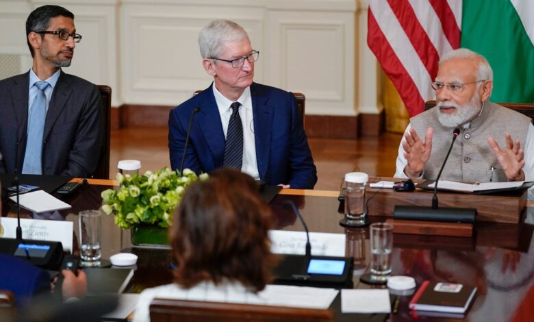 PM Modi meets Tim Cook, Sundar Pichai, Satya Nadella and other tech CEOs at the end of US visit