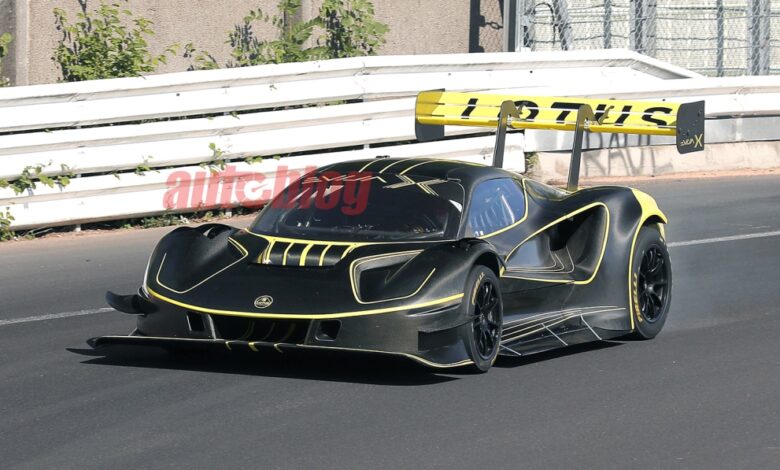 Lotus Evija X special race track appears in spy shots at Nurburgring