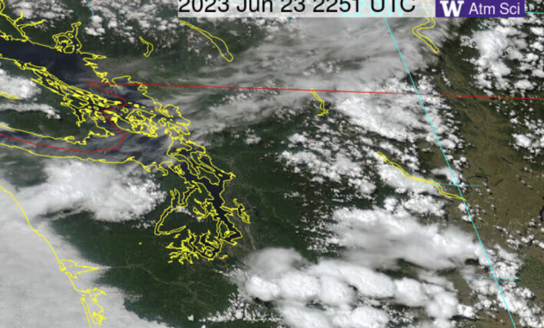 Why are thunderstorms on the Cascades and not over the lowlands?