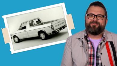 Rutledge Wood customized the interior of his super basic 1981 VW 'Caddy' pickup with spray paint