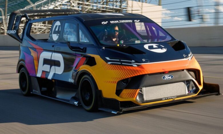 Modified Ford SuperVan to pass Pikes Peak Hill Climb
