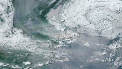 Satellite images show smoke covering the eastern US on June 7