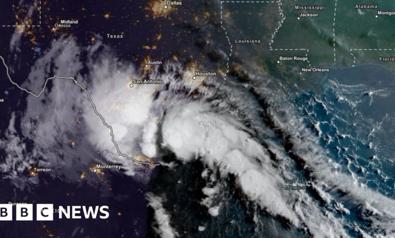 Harold: Second US tropical storm in a week drenches Texas