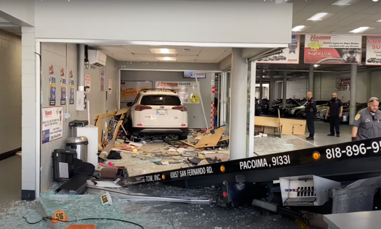 Car Crash Into California Toyota Dealership