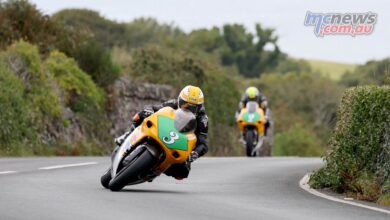 Mike Browne leads home Lougher in Laylaw TZ250 1-2