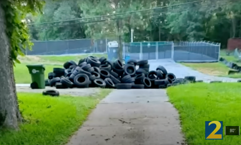 Guy Dumps Pile Of Tires In A Cancer Patient's Driveway, Trapping Her At Home