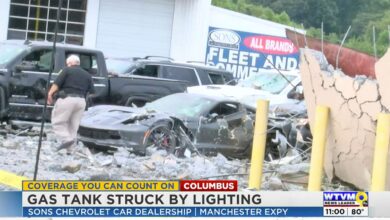 Lightning Strike Destroys Corvette And Chevrolet Cars At Dealer