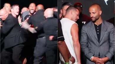 Jake Paul, Nate Diaz camps throw punches, chaos ensues