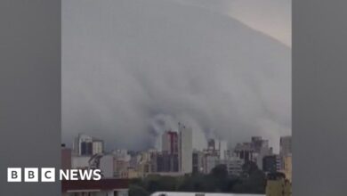 Huge shelf cloud seen over Brazilian city