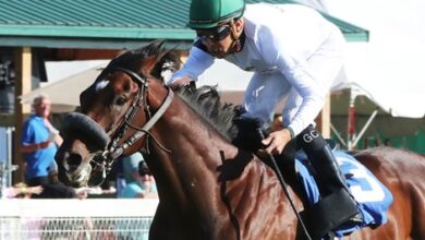 Vote No Wins Juvenile Sprint, First Stakes Win for Sire