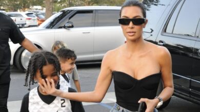 Oop! Saint West Flips Off Paparazzi While Out w/ Kim Kardashian