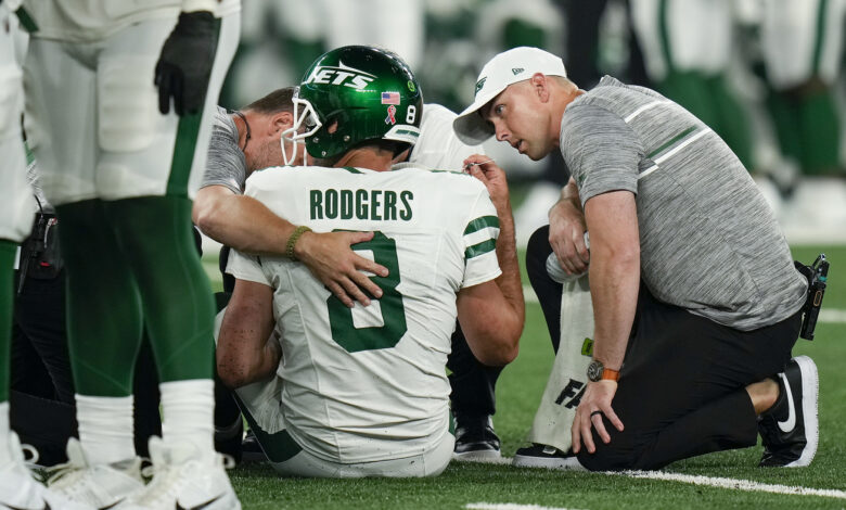 Is the Jets curse real? Aaron Rodgers' Achilles injury just added to the story : NPR