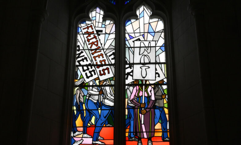 National Cathedral unveils new racial justice-themed stained glass windows : NPR