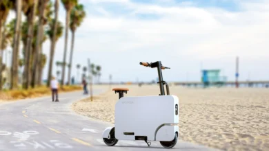 Honda electric scooter folds suitcase-small, priced under $1,000