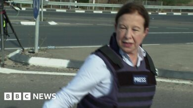 Lyse Doucet moves to safety during live Israel report