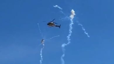 F1 Camera Helicopter Hit By Fireworks At U.S. Grand Prix