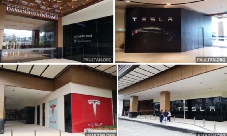 Tesla showroom opening soon at Pavilion Damansara Heights - Destination Chargers in mall's B1 carpark