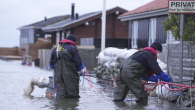 Gale-force winds and floods strike northern Europe : NPR