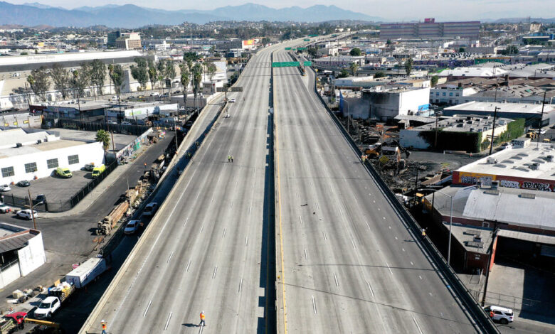 Surprise! Los Angeles Freeway to Reopen Next Week, Newsom Says.