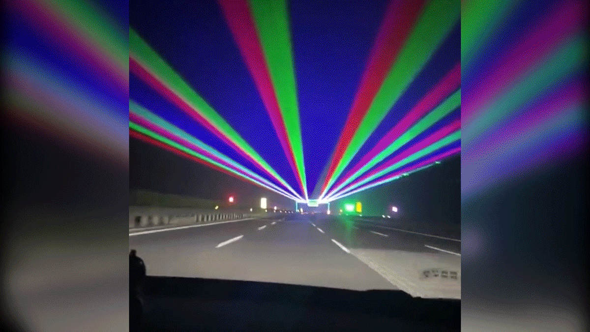 Laser Lightshows On Chinese Highways Meant To Keep Driver Awake