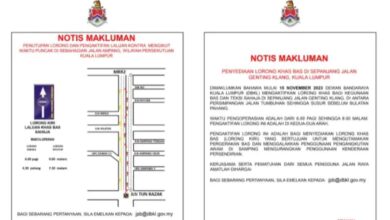 Jalan Ampang peak hours lane closure and contraflow, Jalan Genting Klang bus lane from 6am to 8pm, 2 ways