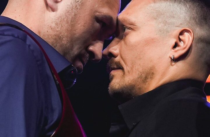 Tyson Fury And Oleksandr Usyk Meet Face To Face At Press Conference Announcing Undisputed Heavyweight Title Fight