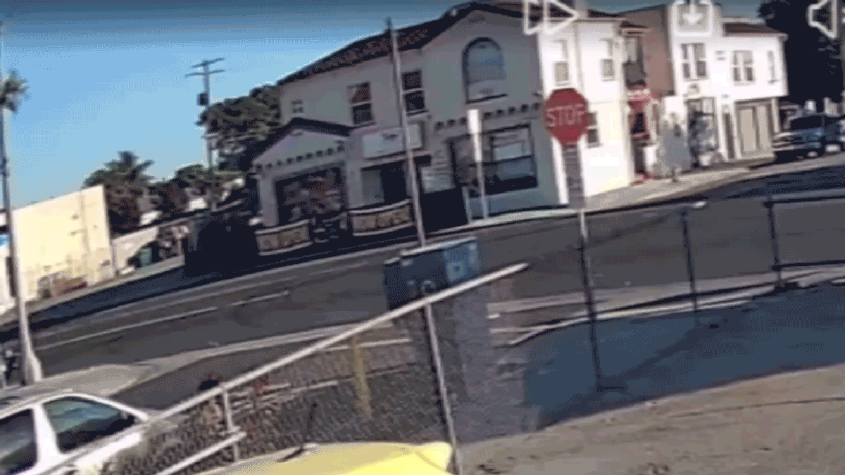 Watch A Charger Get Punted Into A Restaurant By A Long Beach City Bus