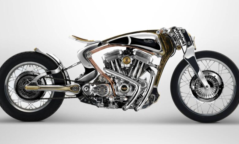 Kinetic Art: A handbuilt board tracker with a Harley Sportster engine
