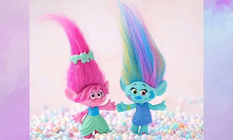Trolls characters Poppy and Harper Pinsel; image Shutterstock