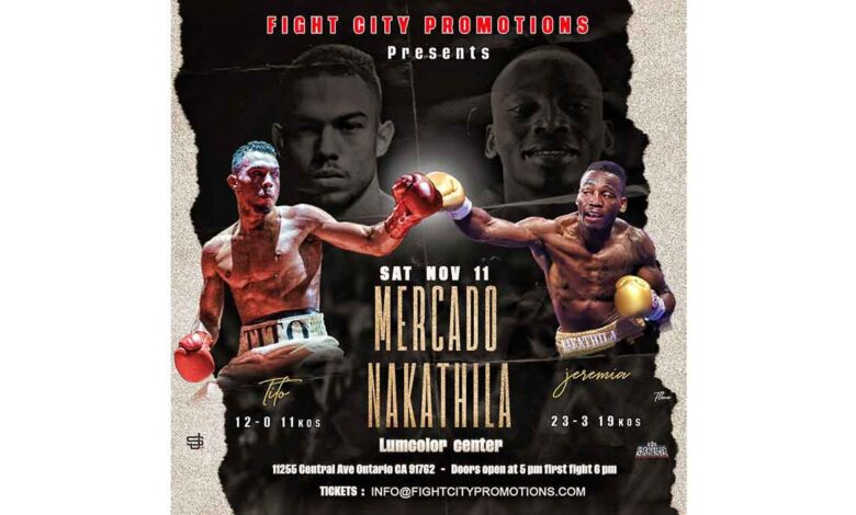 Ernesto Mercado vs Jeremia Nakathila full fight video poster 2023-11-11