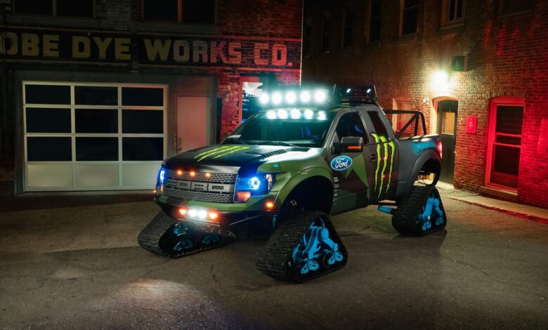 Ken Block's Absurd 650-HP Tank Track Raptor Can Be Yours