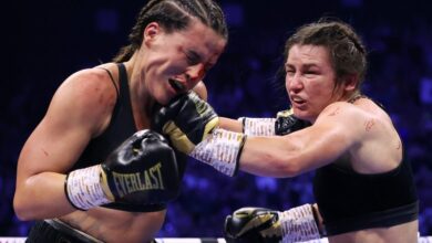Katie Taylor turns table on Chantelle Cameron to become champ at 140