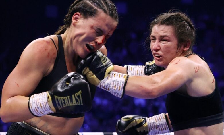 Katie Taylor turns table on Chantelle Cameron to become champ at 140