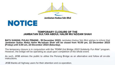 Second Penang Bridge closed to traffic this Fri night