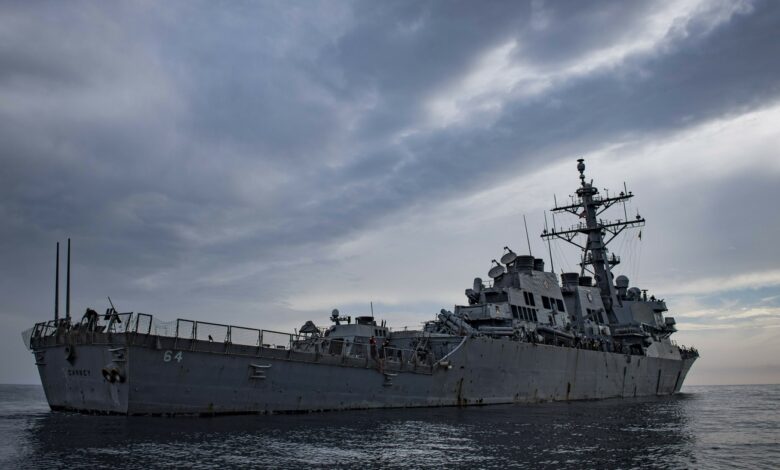 Warship and commercial ships come under attack in the Red Sea, Pentagon says : NPR