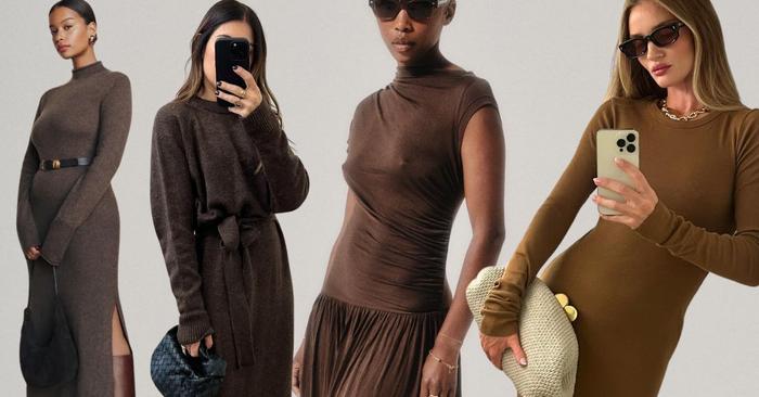 The Brown Dress Trend Is Expensive-Looking and Chic