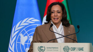 Harris is in Dubai talking about climate and Gaza : NPR