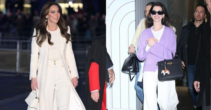 Kate Middleton and Anne Hathaway Wear "Risky" White Trousers